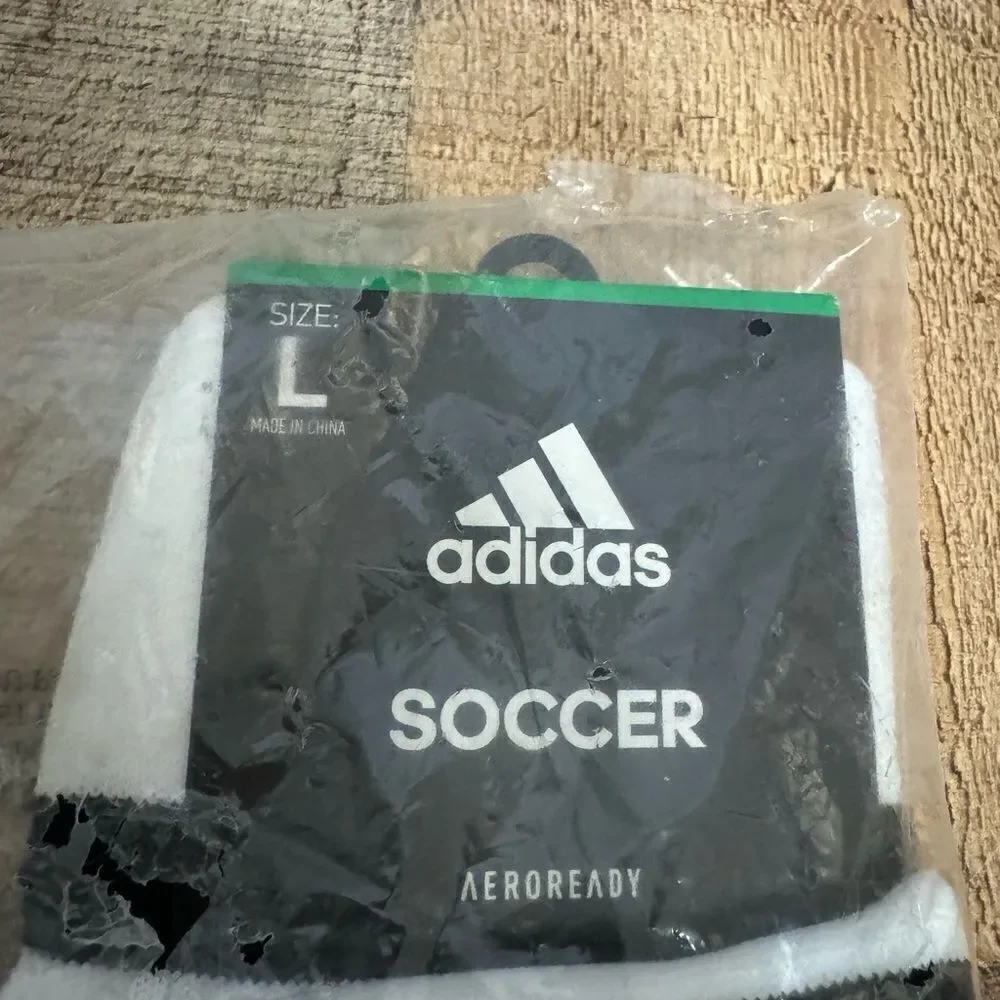adidas Soccer Team Speed Socks Over The Calf Large 1-Pair White/Black Aeroready
